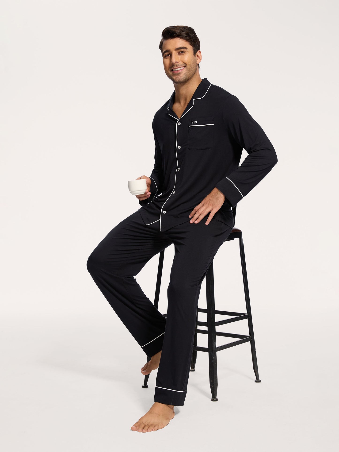 GYS Premiumâą Bamboo Men Long Sleeve Pajama Sets - GYS