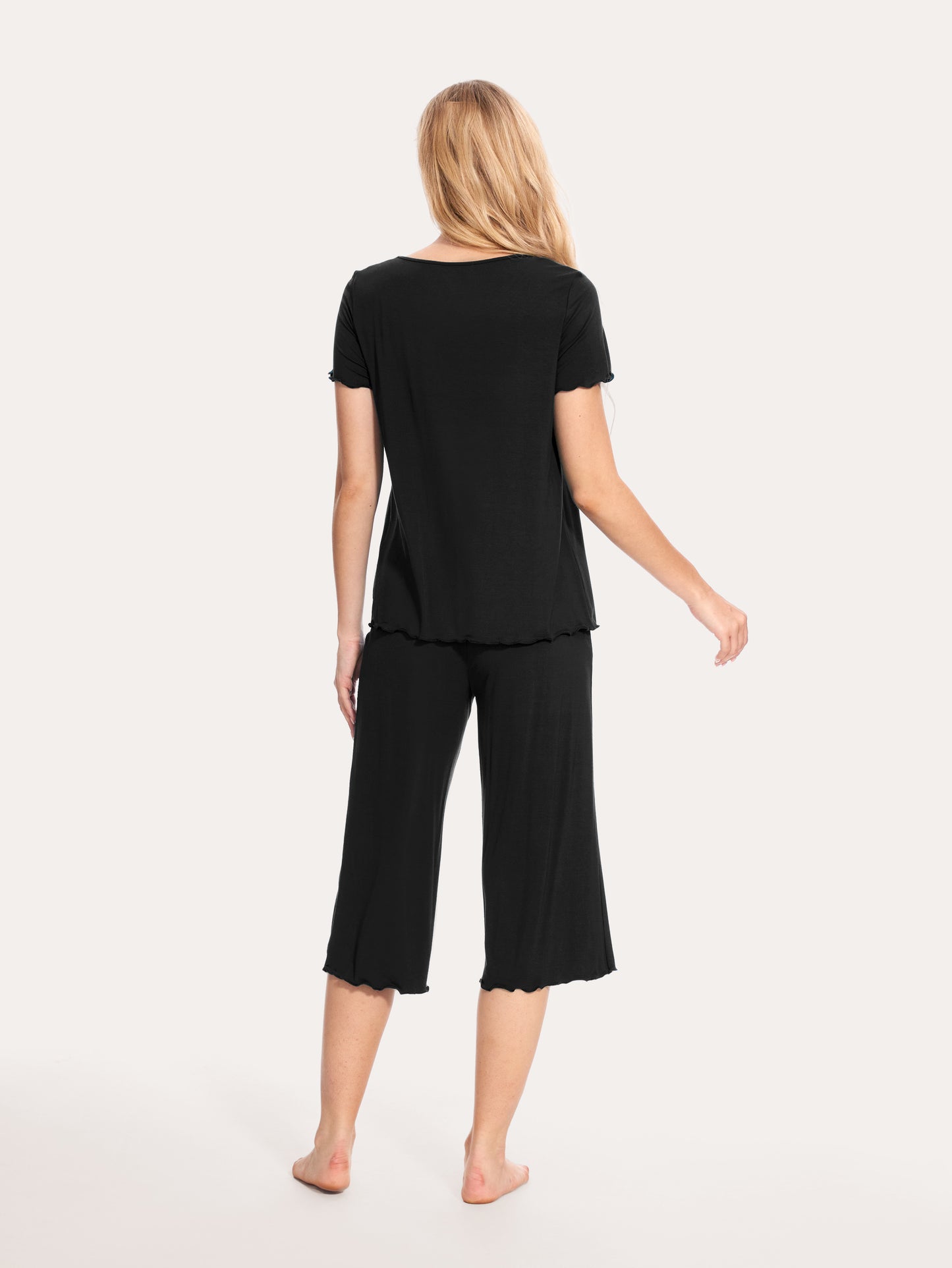GYS Bamboo Short Sleeves Top With Shorts - GYS