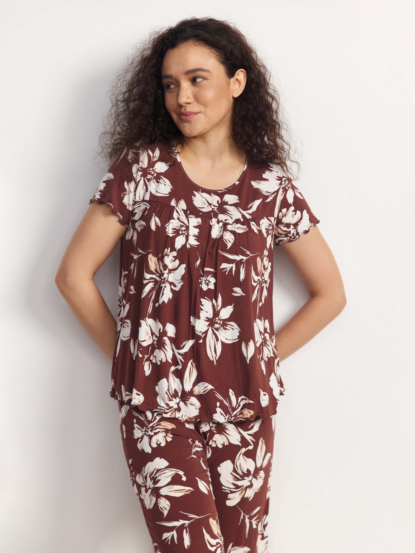 GYS Bamboo Short Sleeves Top With Shorts - GYS