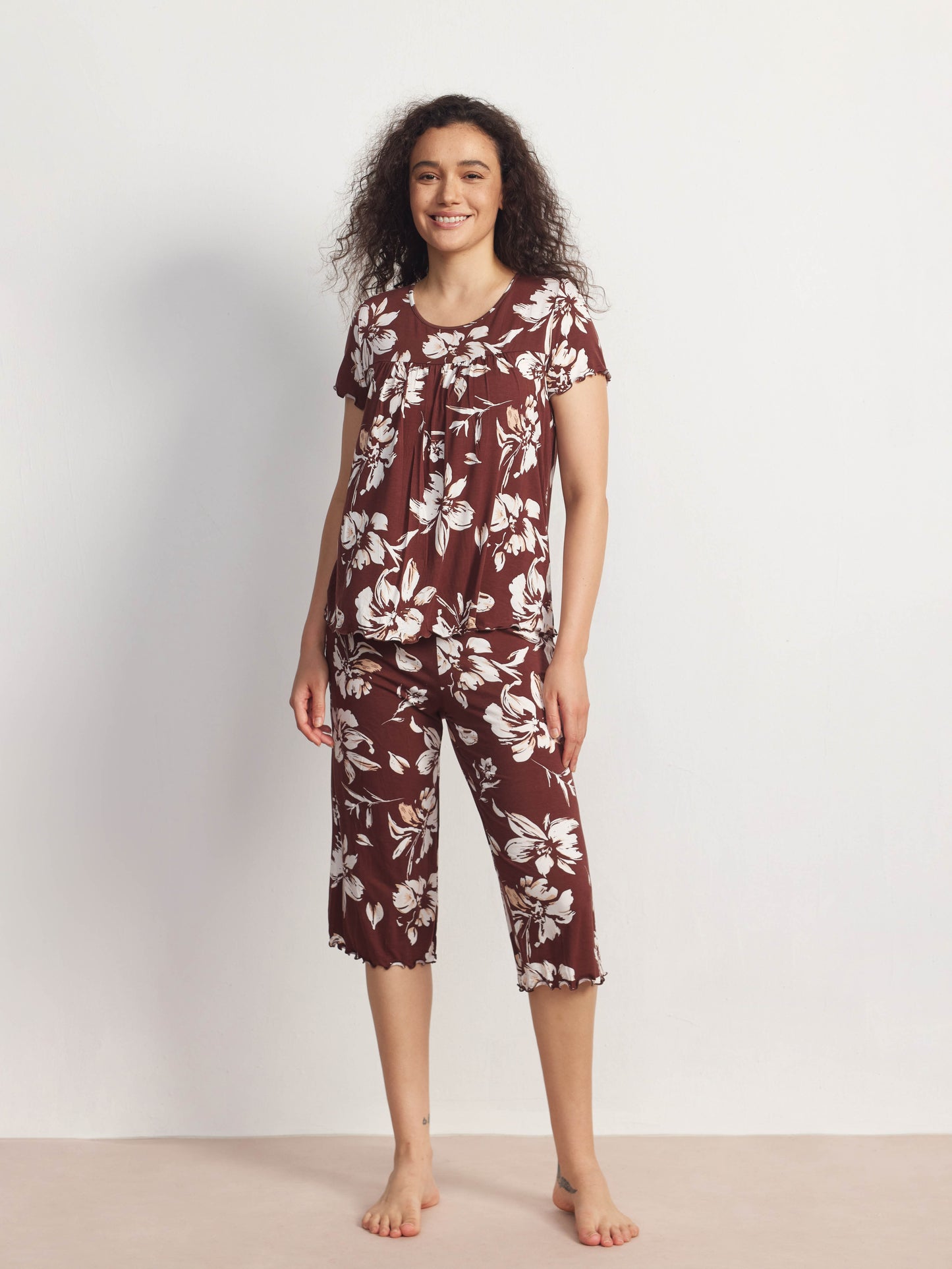 GYS Bamboo Short Sleeves Top With Shorts - GYS
