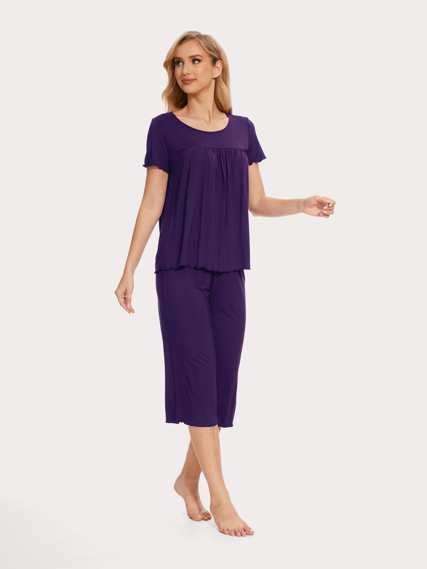 GYS Bamboo Short Sleeves Top With Shorts - GYS