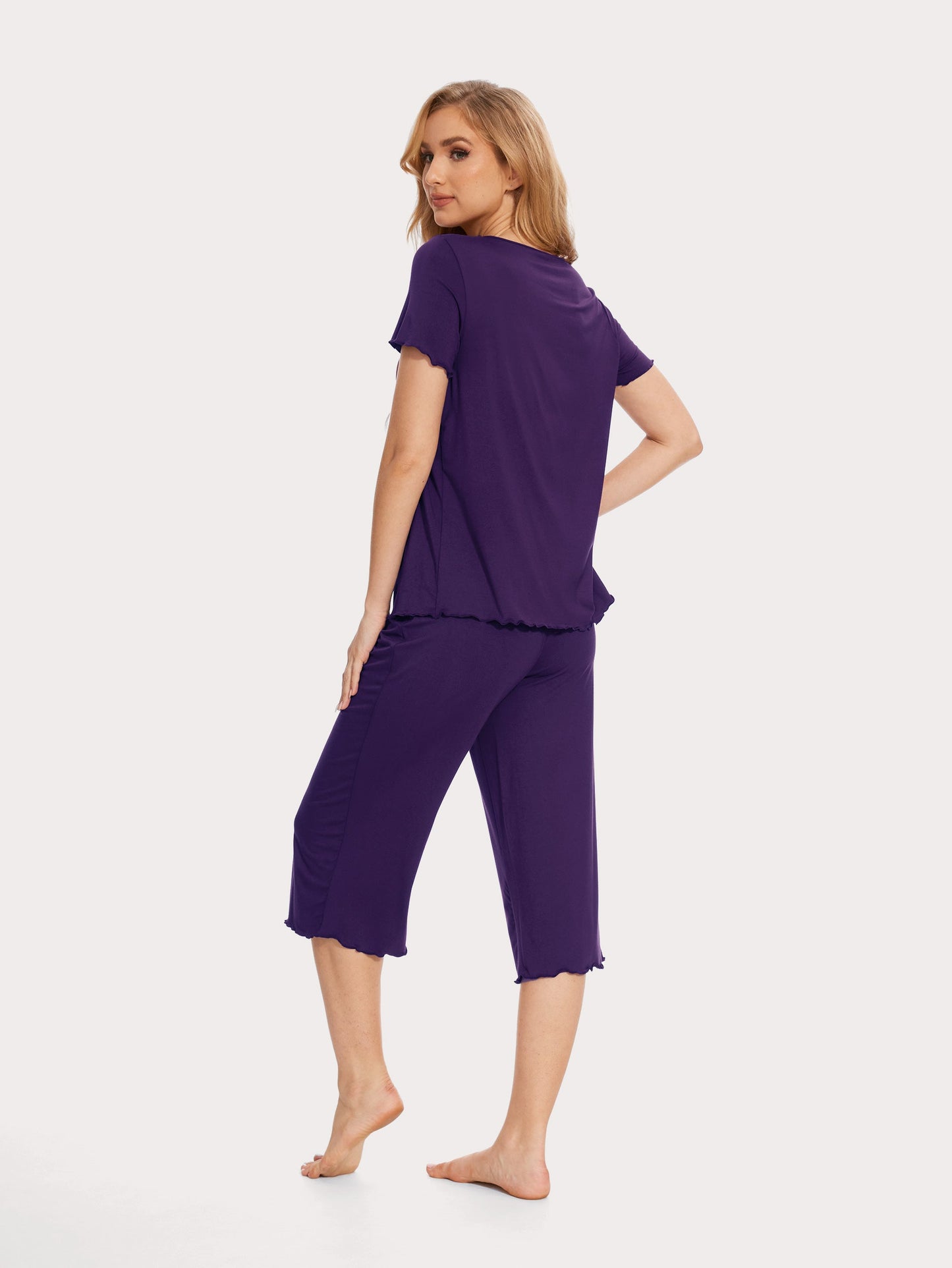 GYS Bamboo Short Sleeves Top With Shorts - GYS