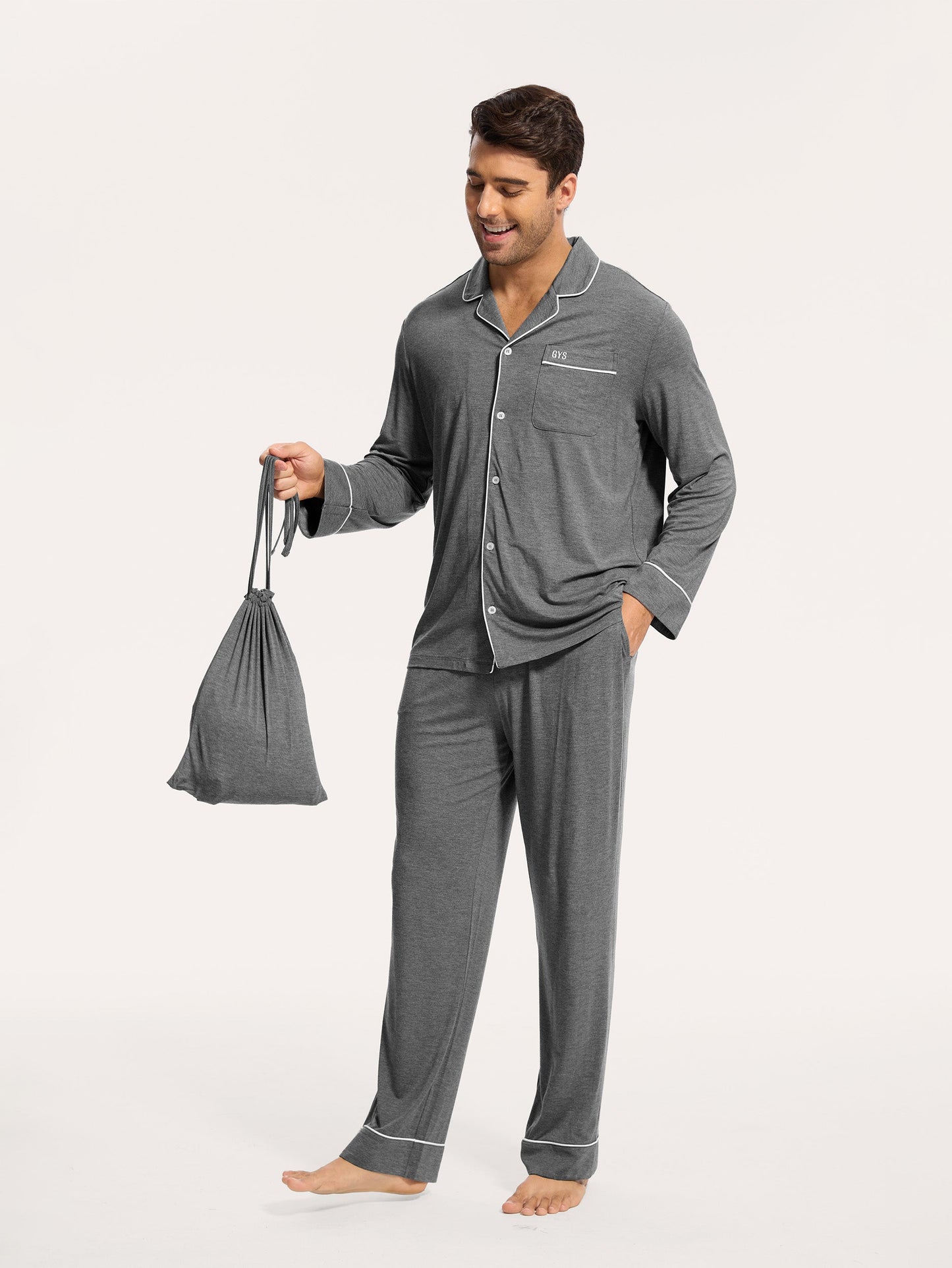 GYS Premium™ Bamboo Men Long Sleeve Pajama Sets - GYS