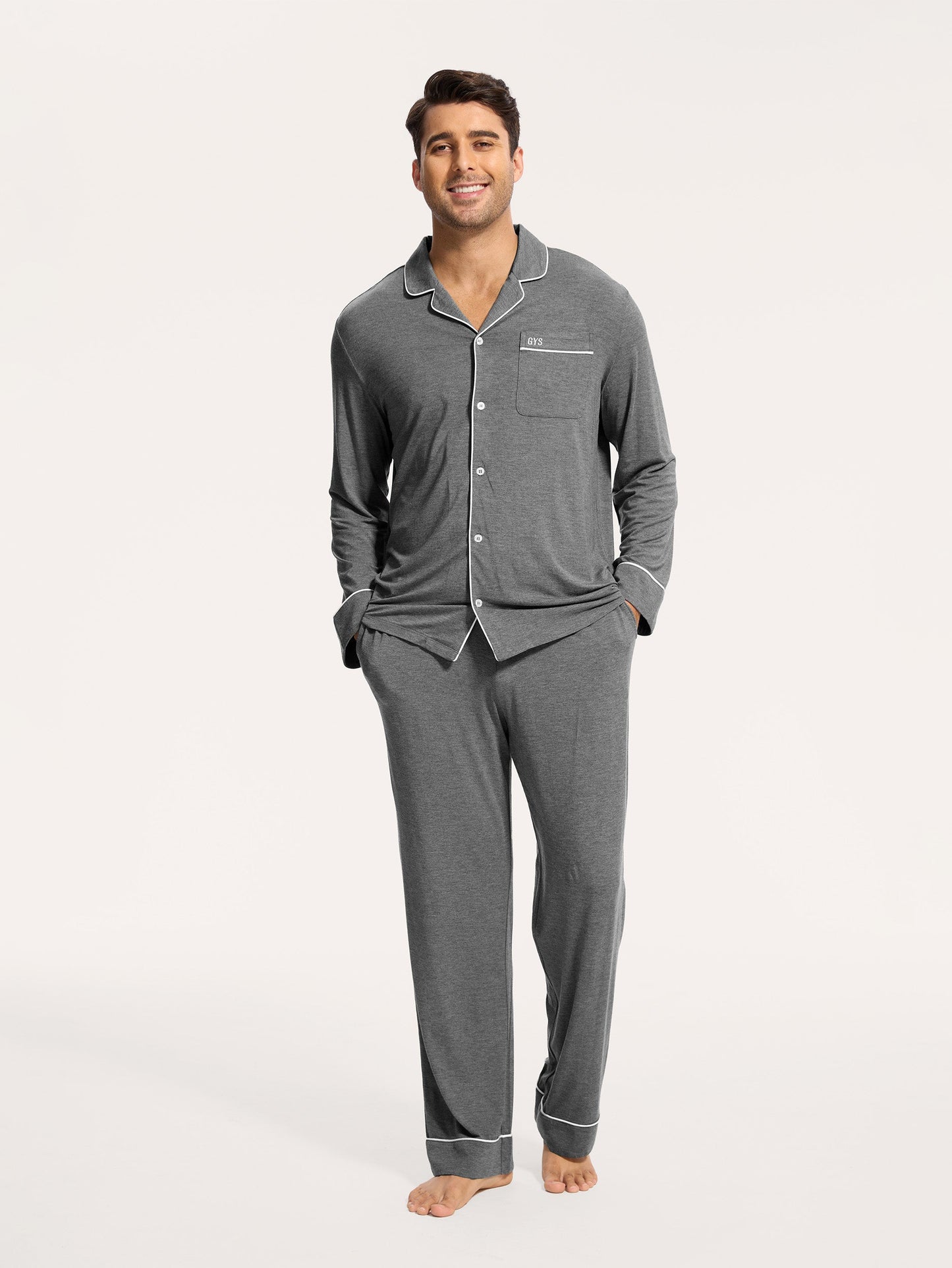 GYS Premium™ Bamboo Men Long Sleeve Pajama Sets - GYS