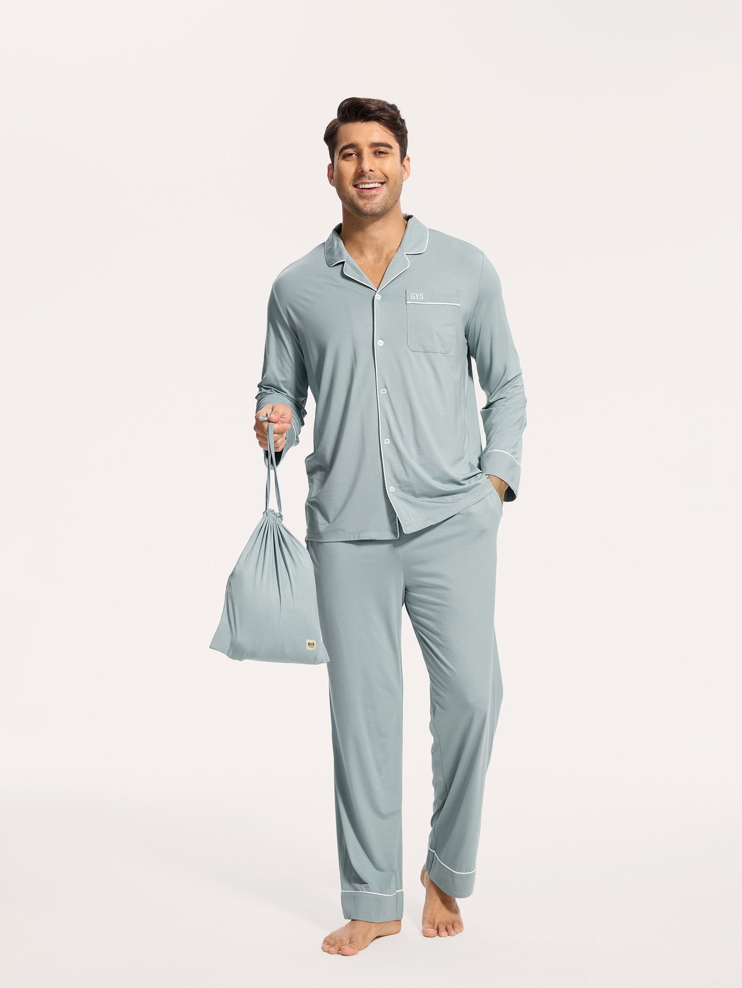 GYS Premium™ Bamboo Men Long Sleeve Pajama Sets - GYS