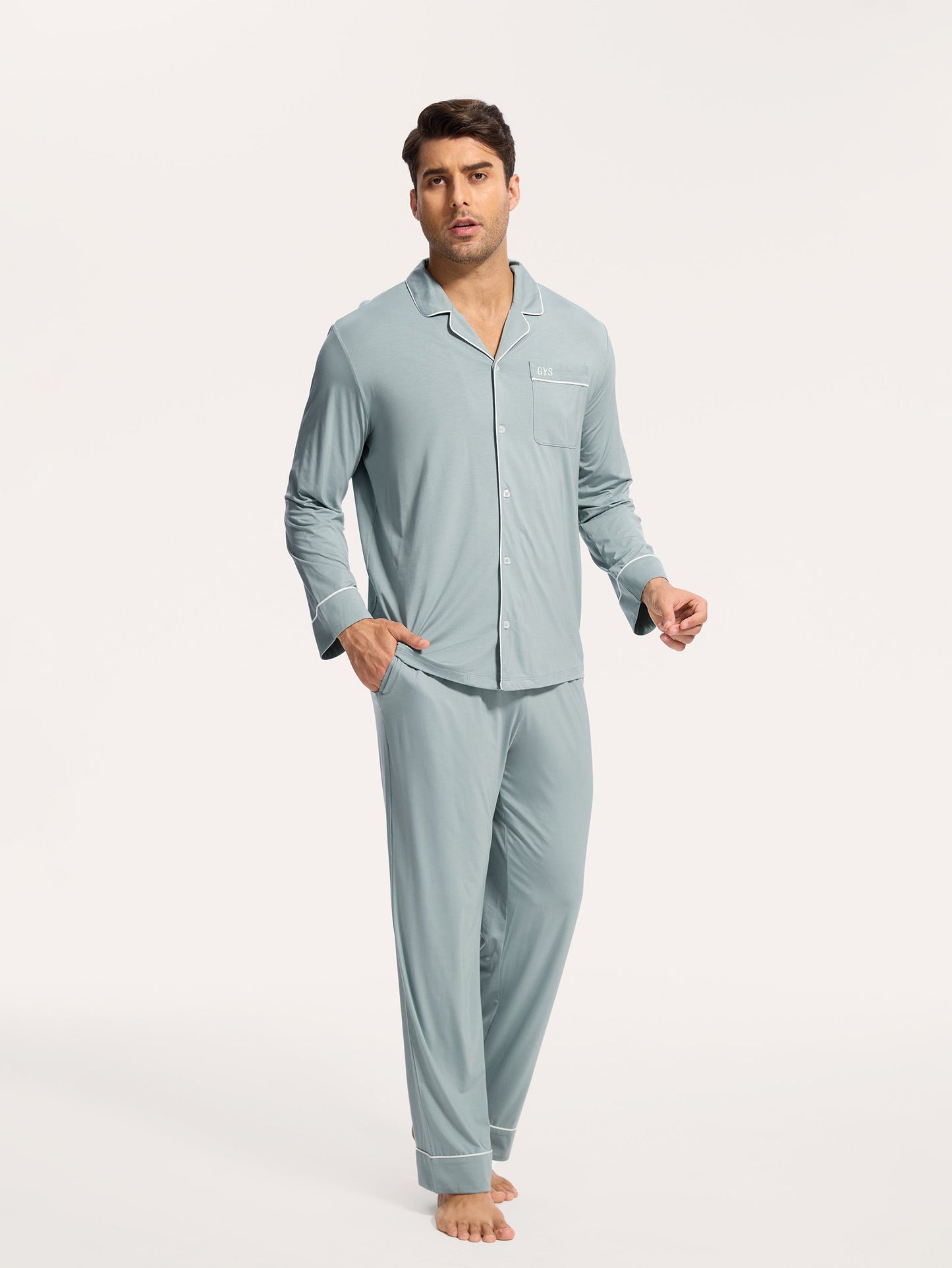 GYS Premium™ Bamboo Men Long Sleeve Pajama Sets - GYS