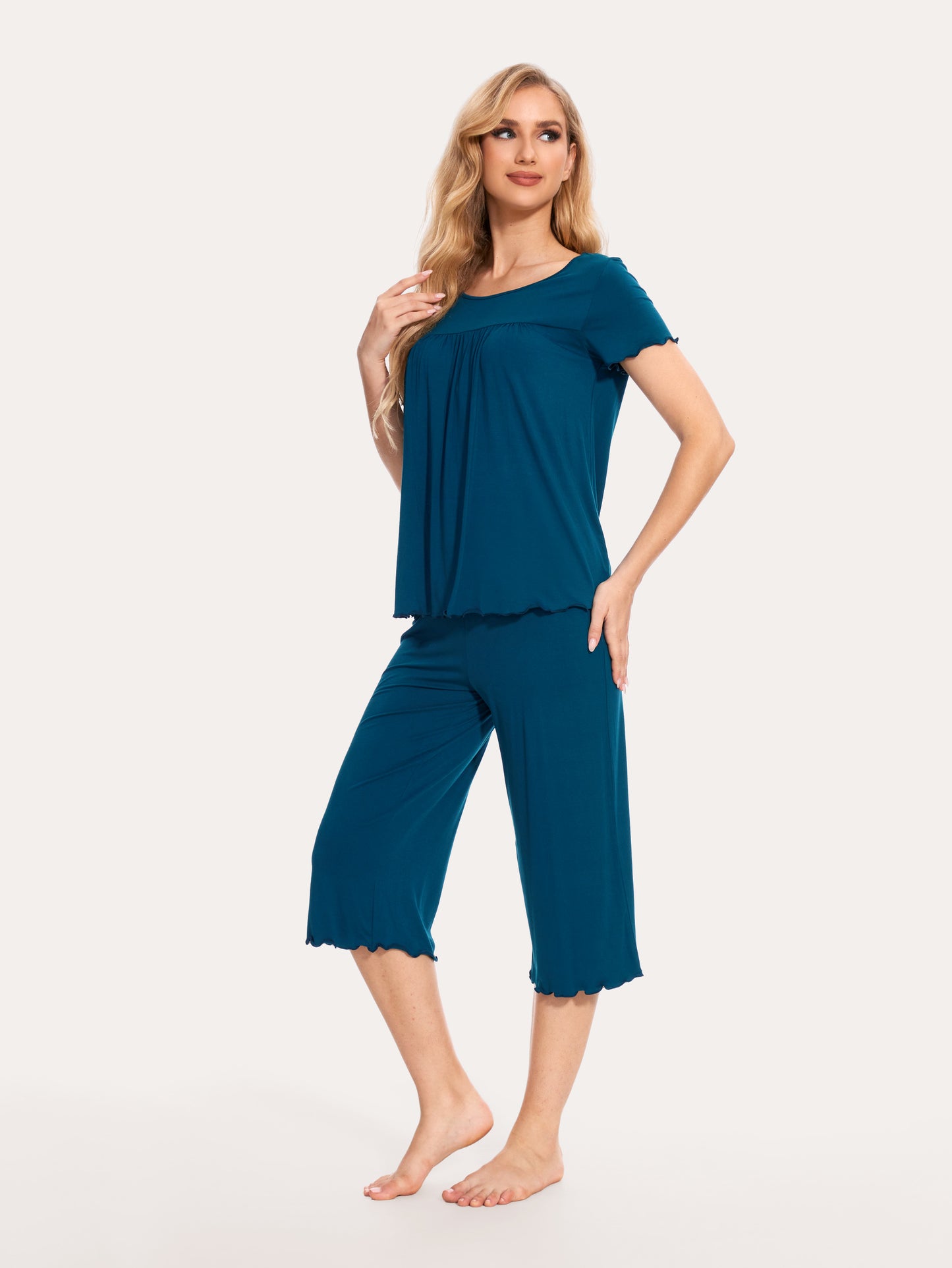 GYS Bamboo Short Sleeves Top With Shorts - GYS