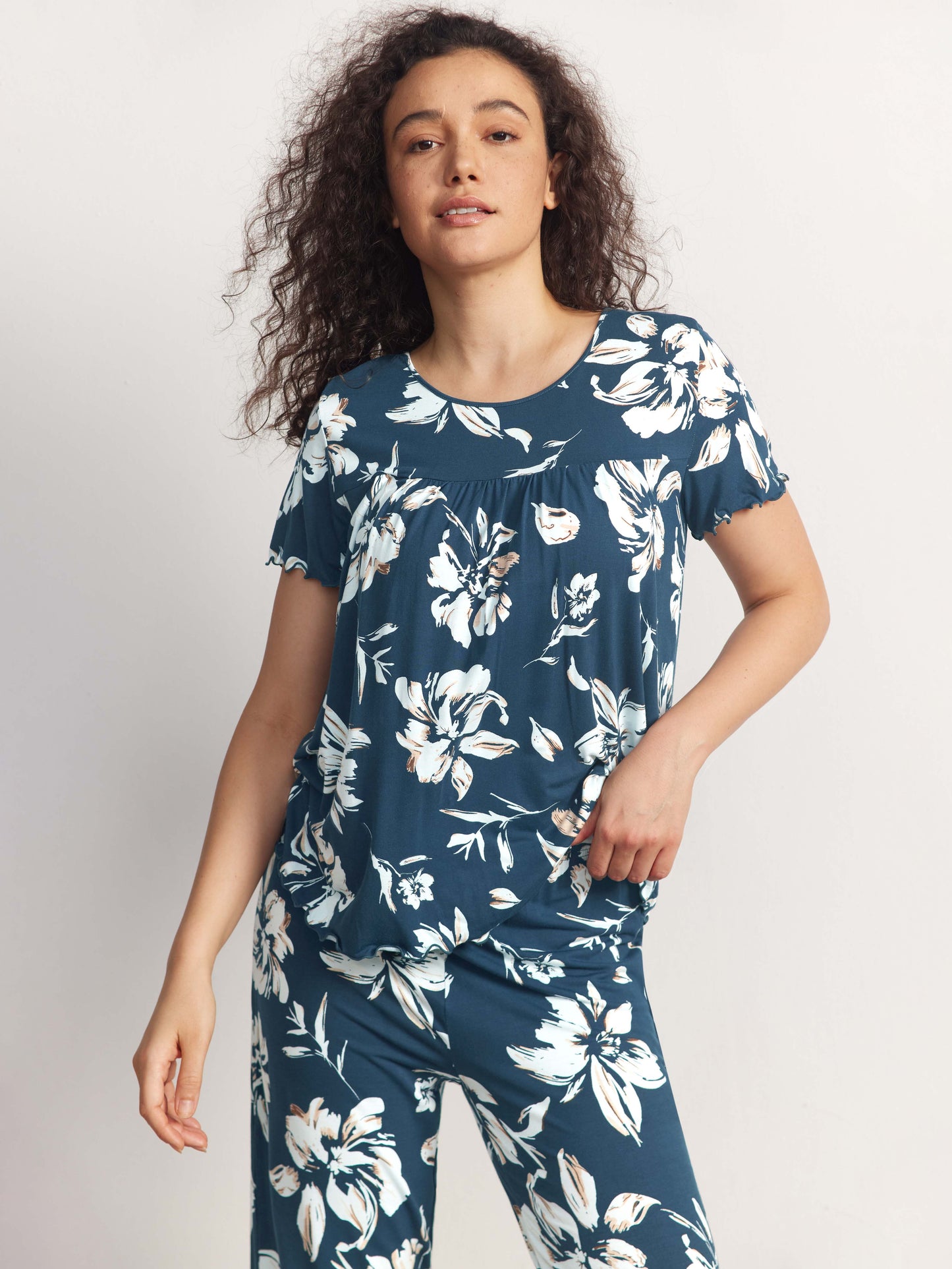 GYS Bamboo Short Sleeves Top With Shorts - GYS