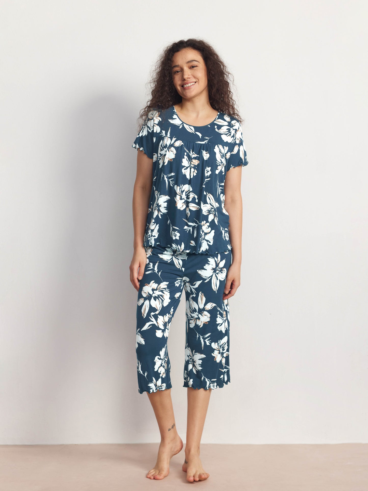 GYS Bamboo Short Sleeves Top With Shorts - GYS