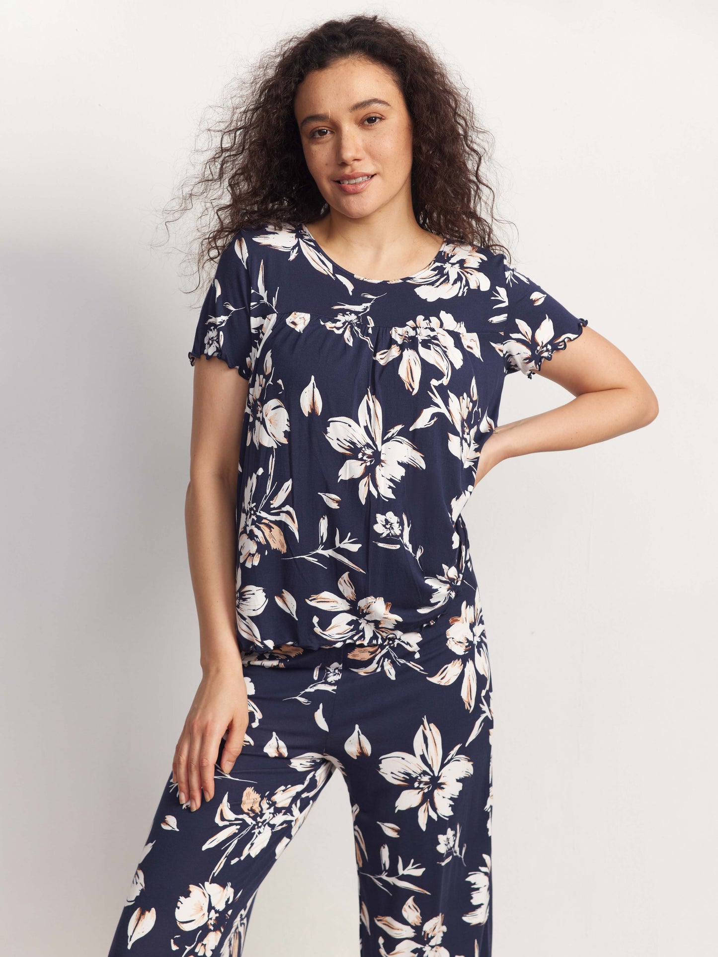 GYS Bamboo Short Sleeves Top With Shorts - GYS