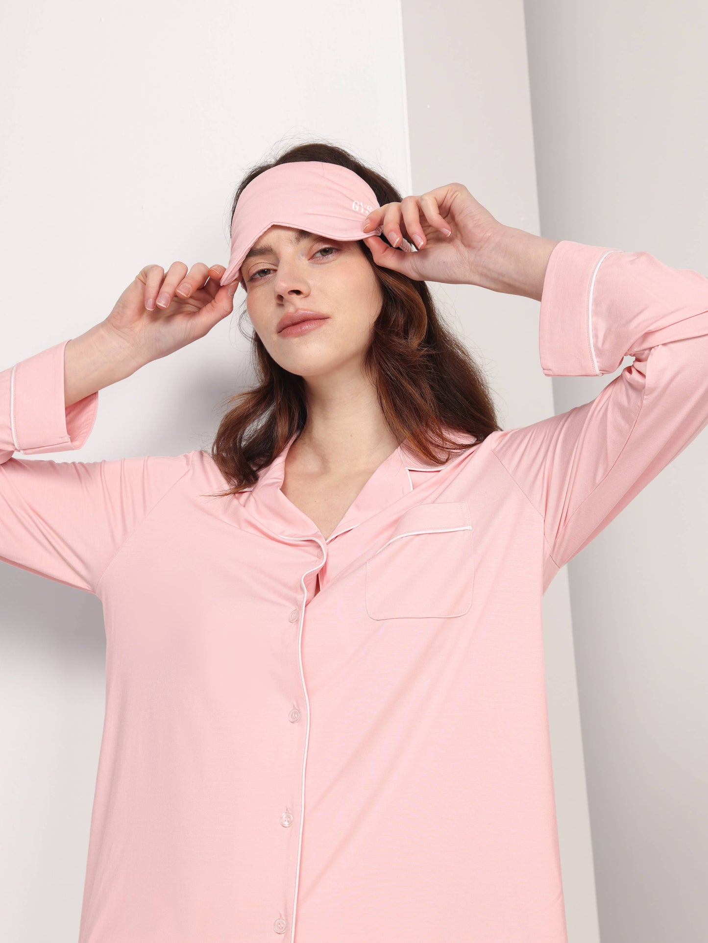 GYS Premiumâą Bamboo Stretch-Knit Long Sleeve Pajama Set - GYS