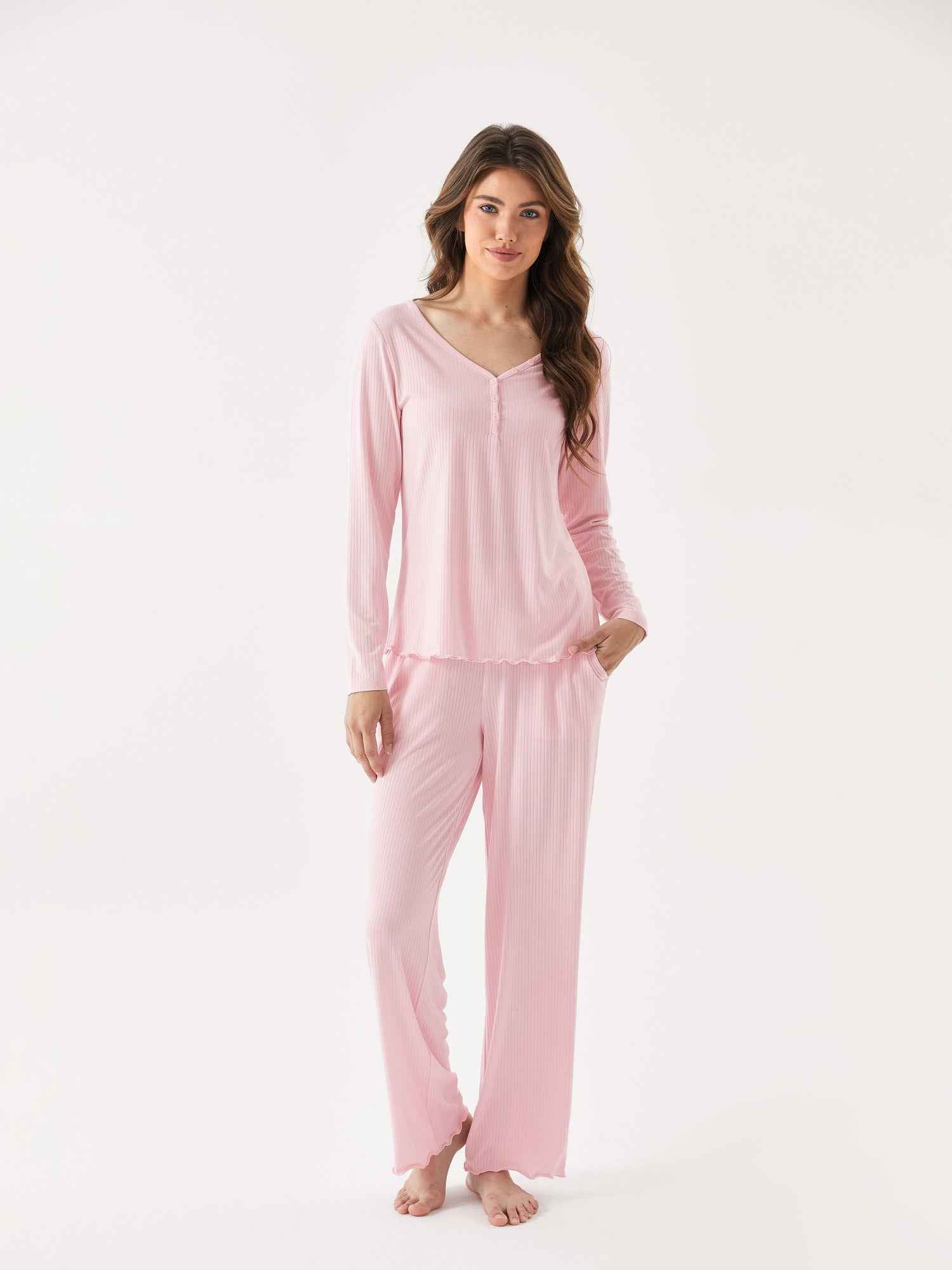 Best Pajamas for Night Sweats - Ribbed Long Sleeve Set | GYS – GYS