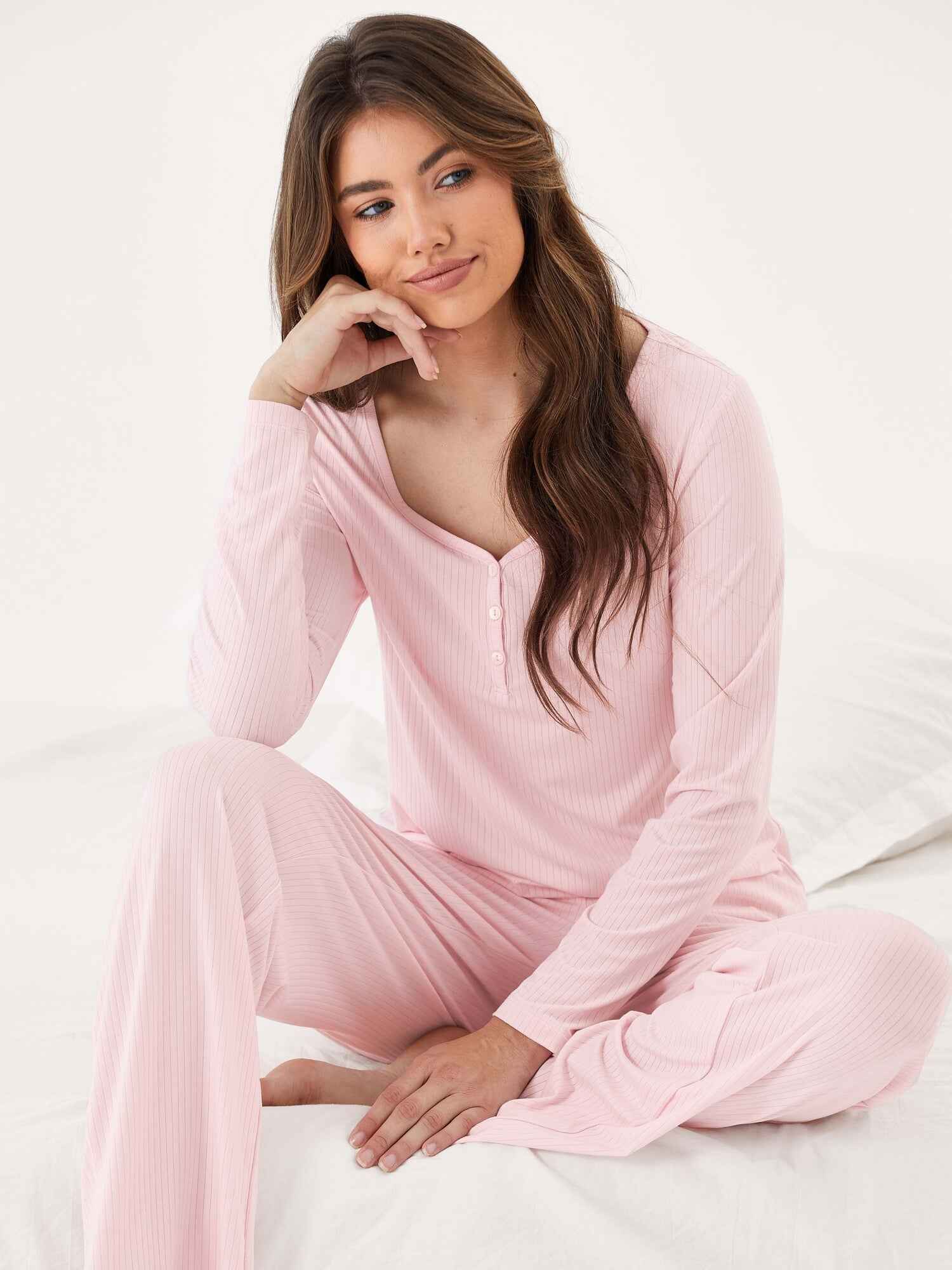 Best Pajamas for Night Sweats - Ribbed Long Sleeve Set | GYS – GYS