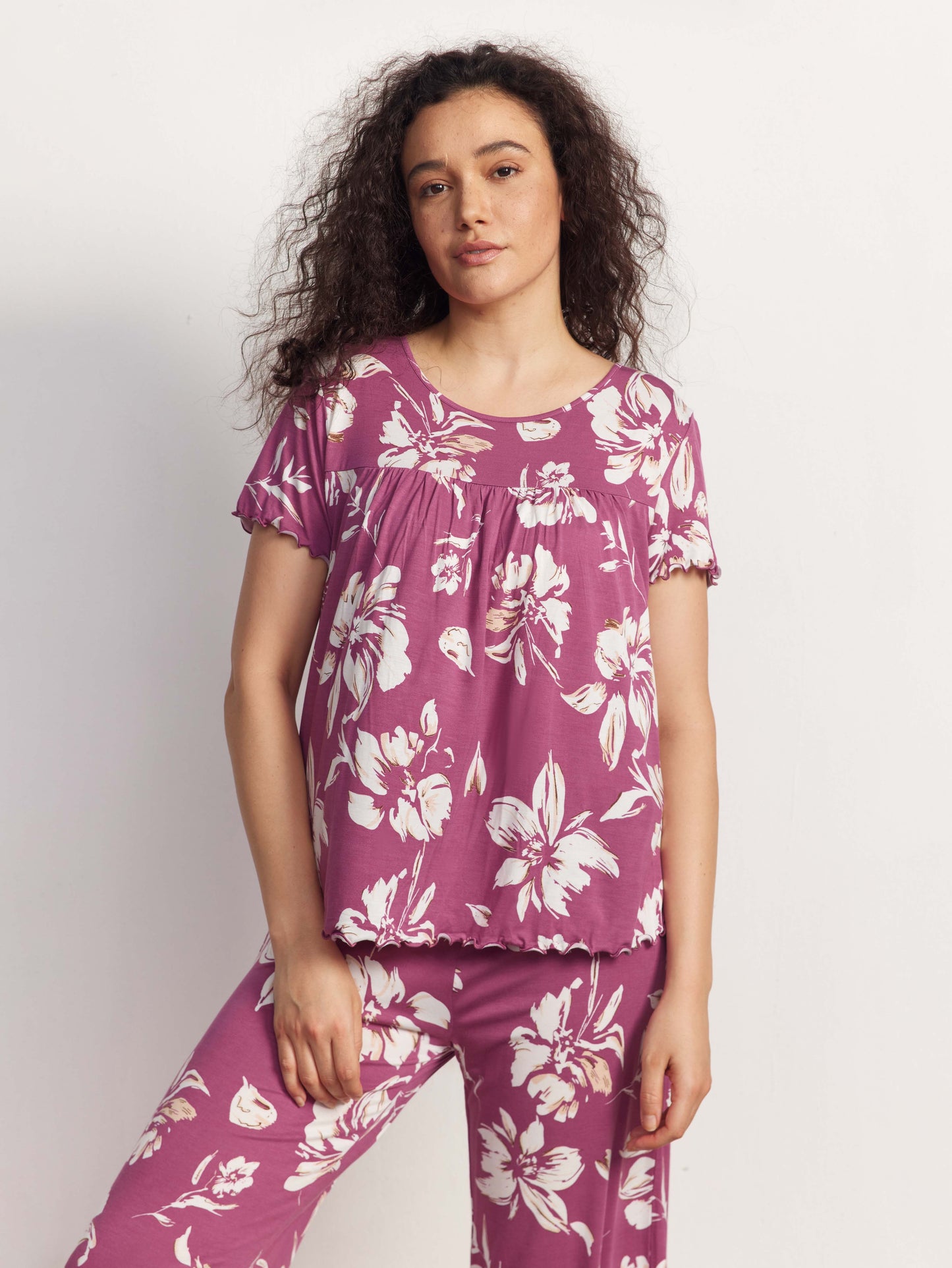 GYS Bamboo Short Sleeves Top With Shorts - GYS