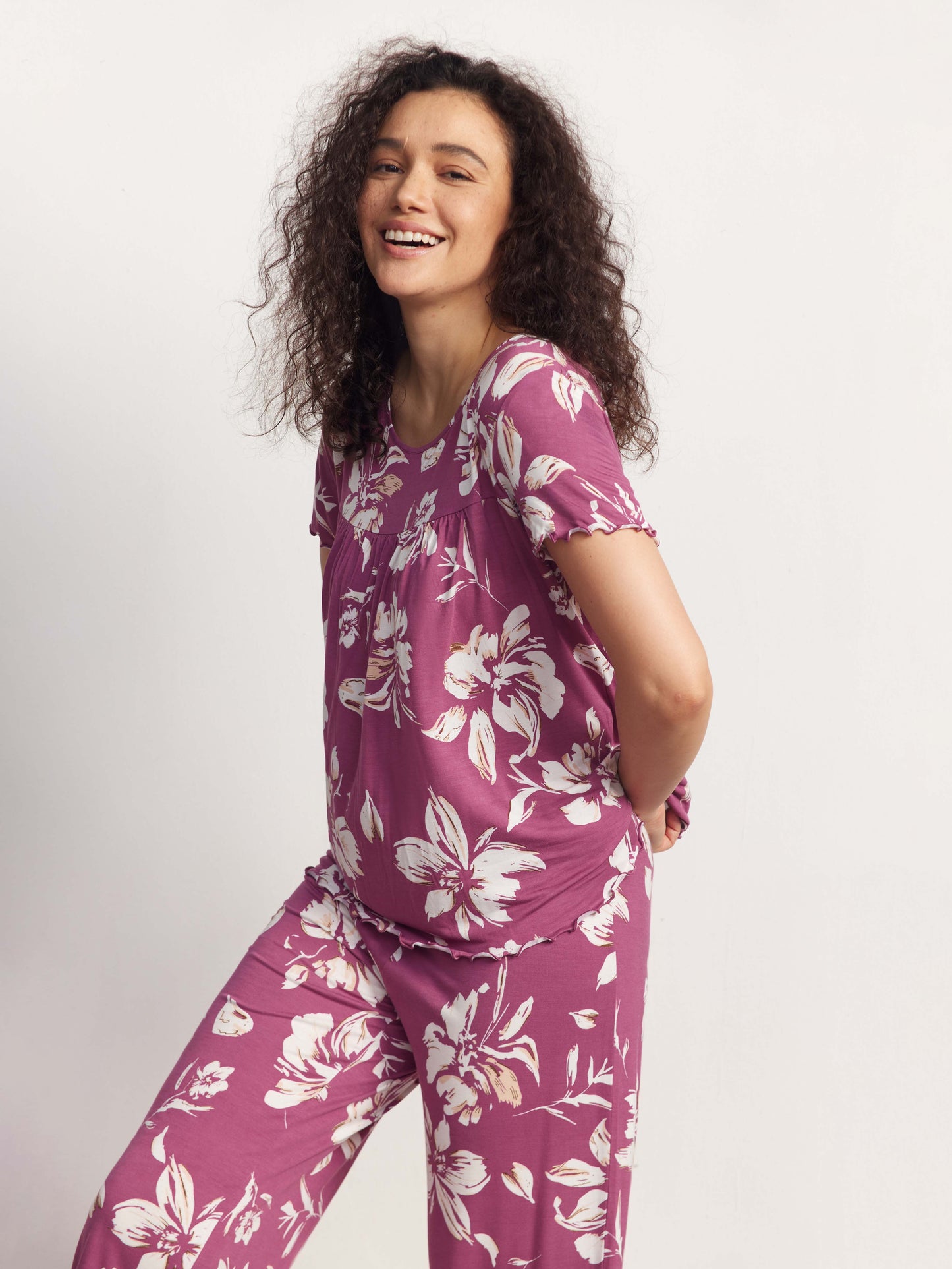 GYS Bamboo Short Sleeves Top With Shorts - GYS