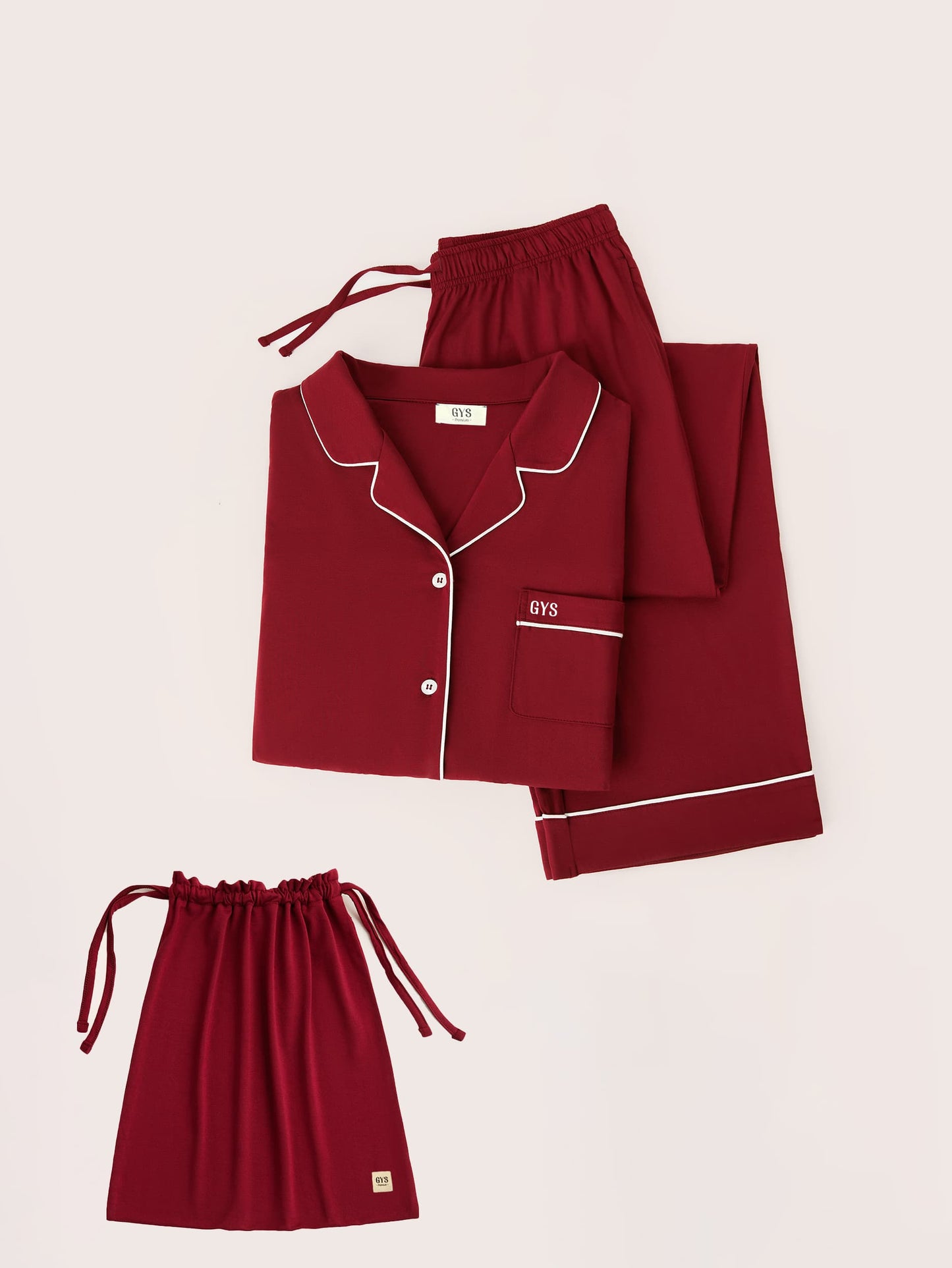 GYS Premiumâą Bamboo Stretch-Knit Long Sleeve Pajama Set - GYS