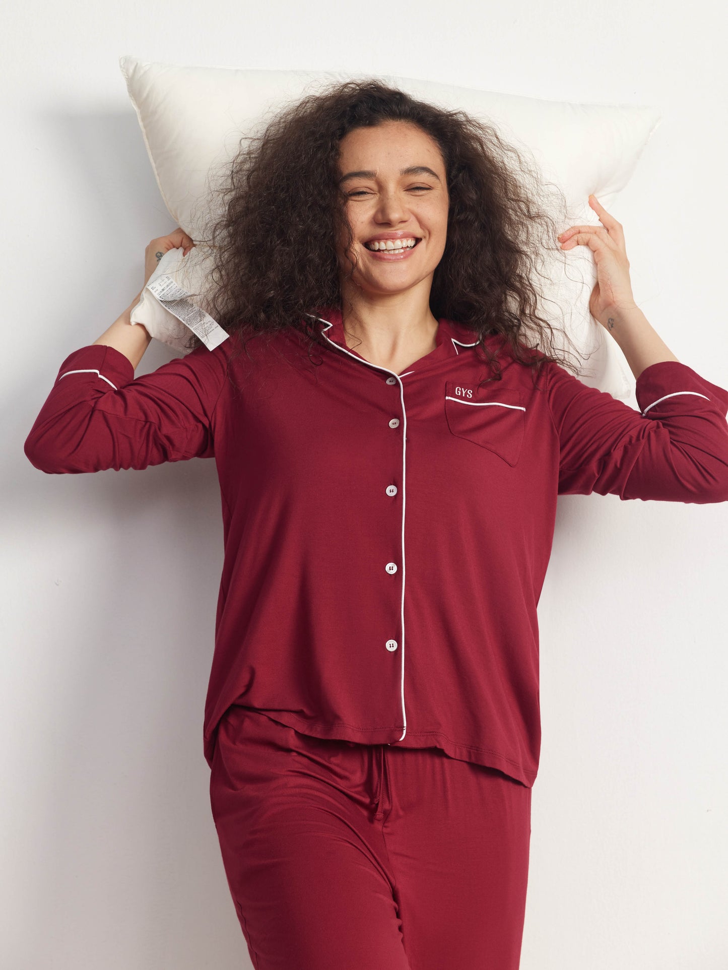 GYS Premiumâą Bamboo Stretch-Knit Long Sleeve Pajama Set - GYS