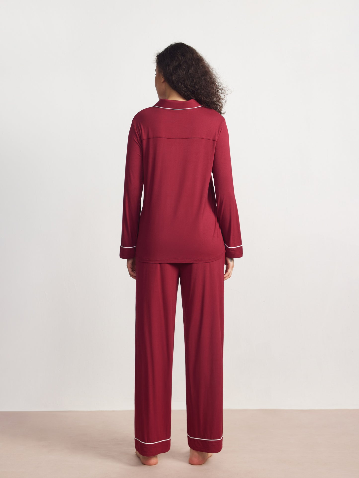 GYS Premiumâą Bamboo Stretch-Knit Long Sleeve Pajama Set - GYS