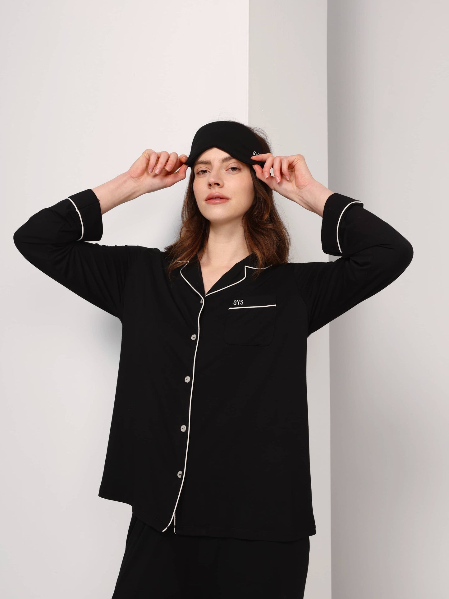 GYS Premiumâą Bamboo Stretch-Knit Long Sleeve Pajama Set - GYS