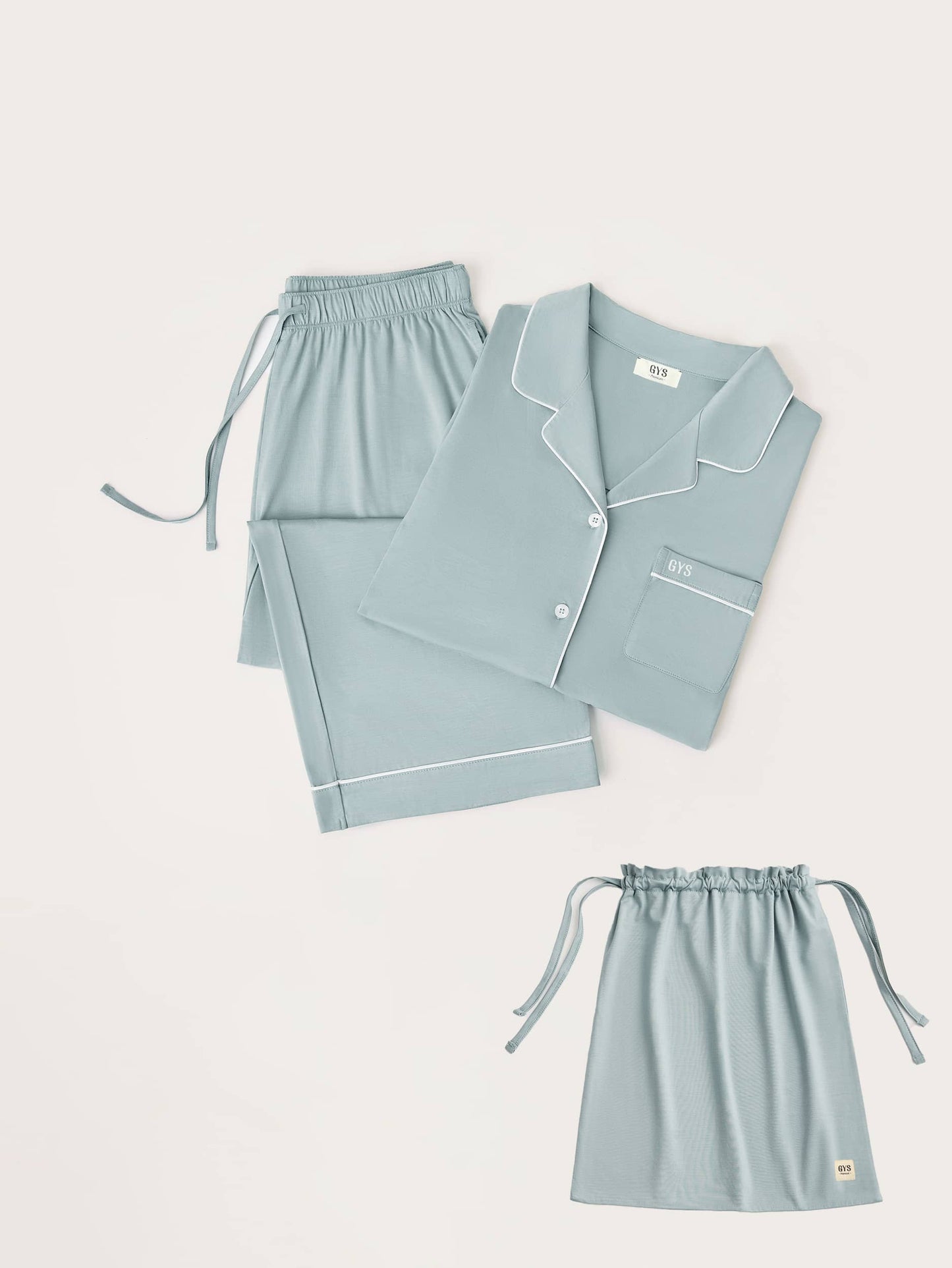 GYS Premiumâą Bamboo Stretch-Knit Long Sleeve Pajama Set - GYS