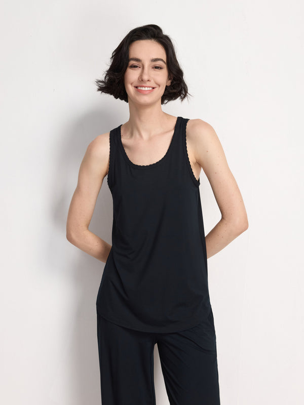 GYS Premium™ Bamboo Trim Comfort Night Tank Pajama Set - GYS