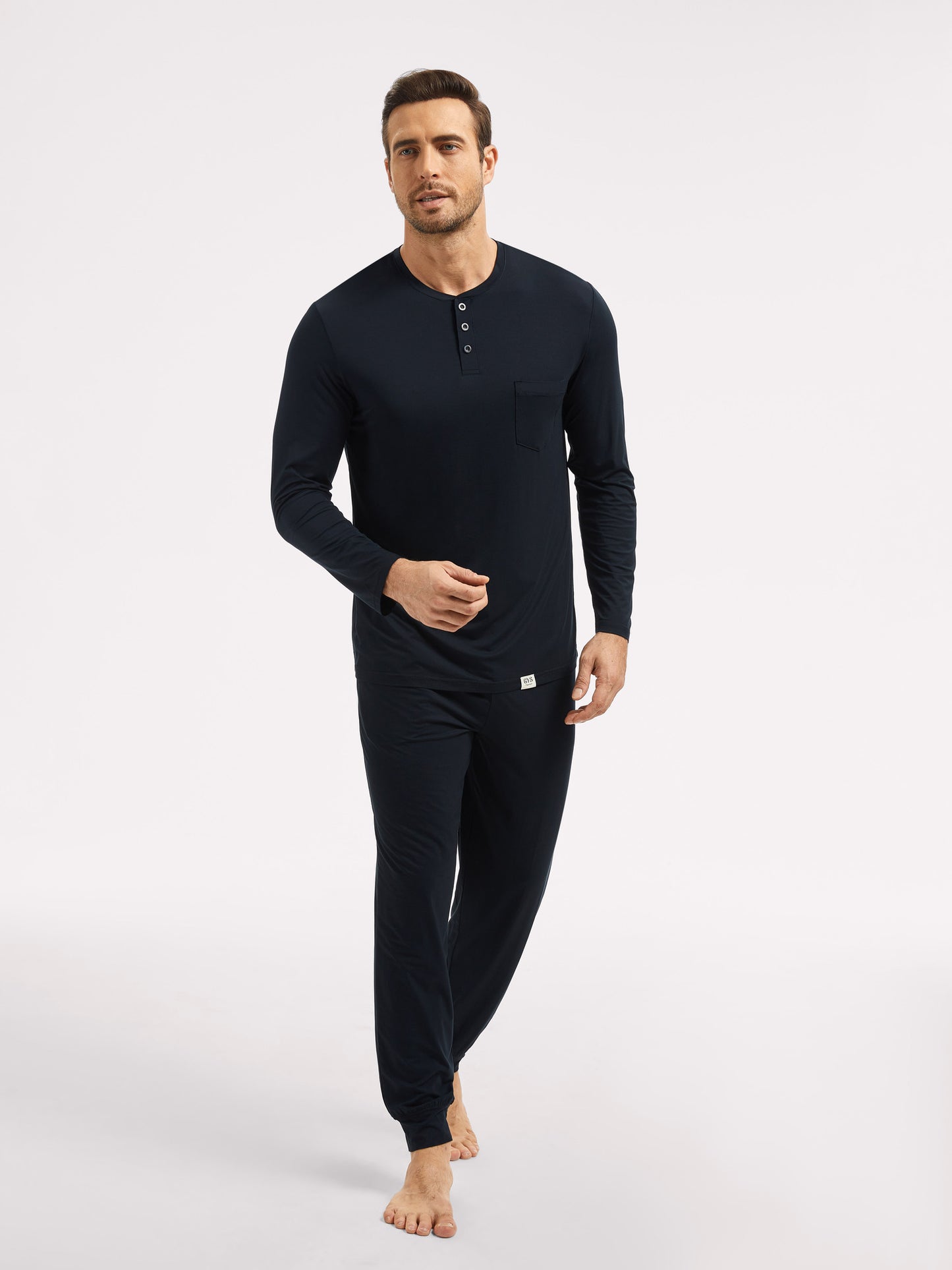 GYS Premium™ Bamboo Men Henley Long Pajama Set - GYS