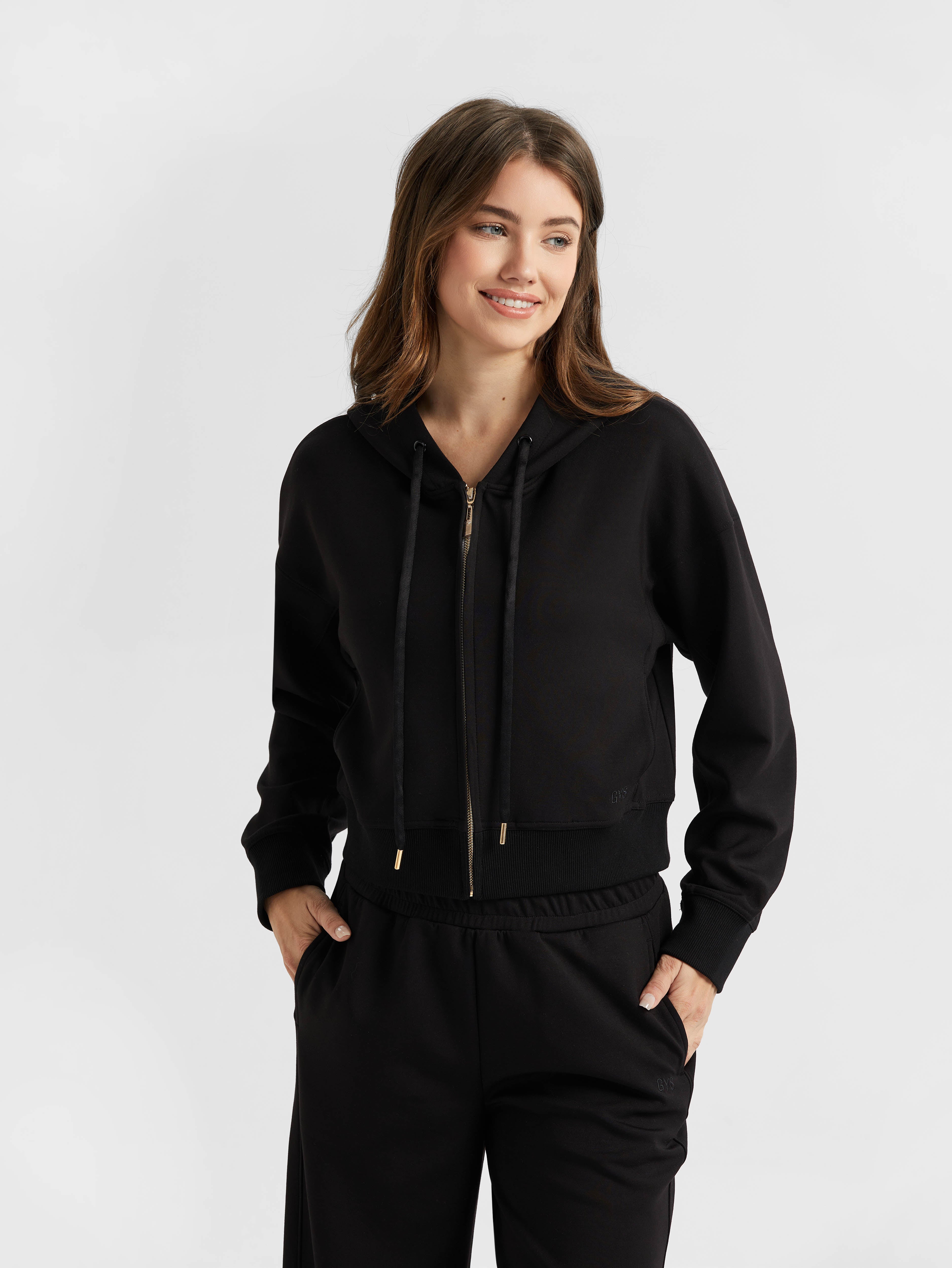 Women's Lenzing Modal Effortless Cropped Zip-Up Hoodie - GYS – GYS