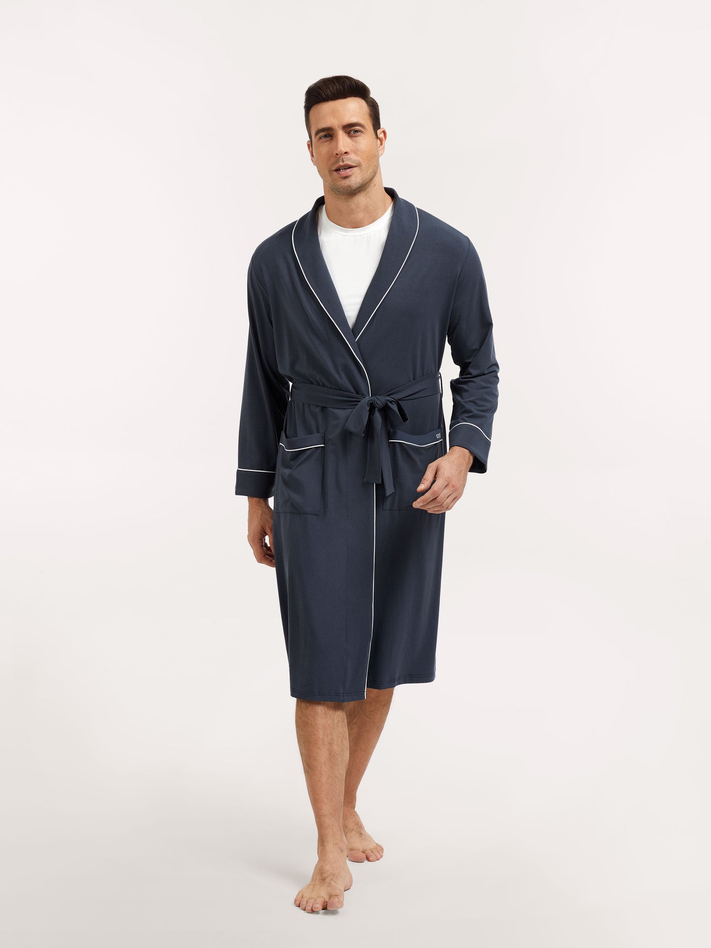GYS Premium™ Bamboo Cotton Men's knitted long-sleeved robe - GYS