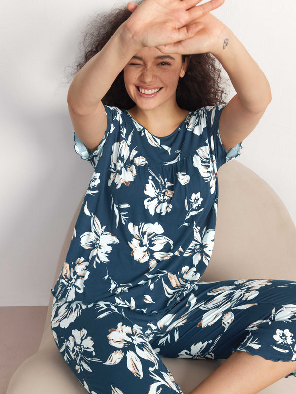 GYS Bamboo Short Sleeves Top With Shorts - GYS