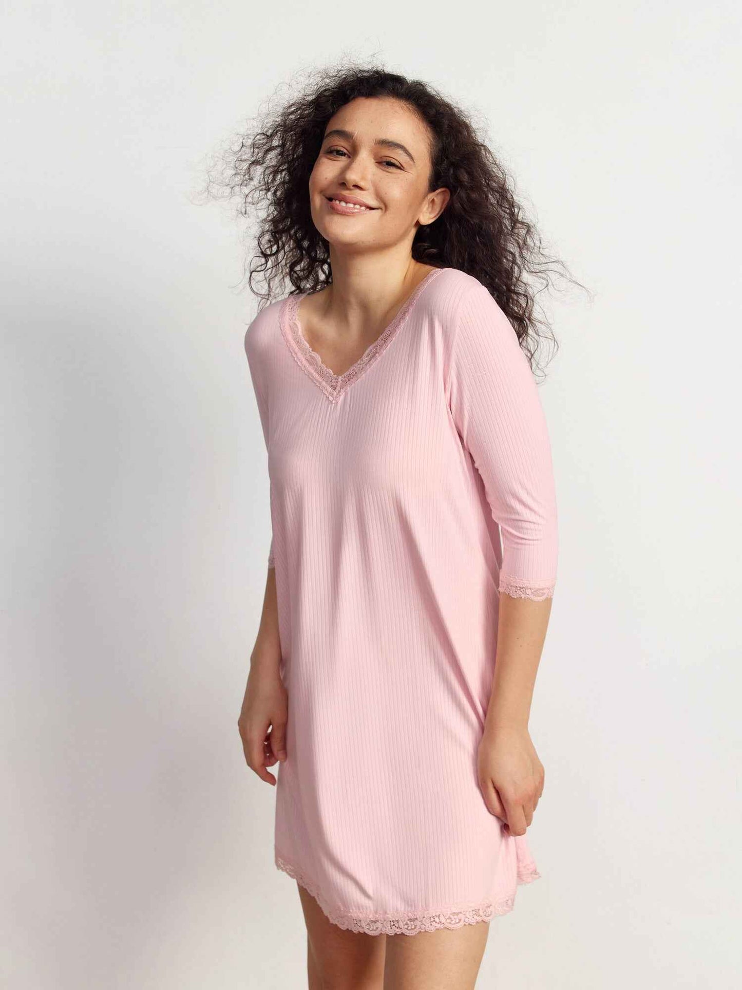 GYS Premium™ Bamboo Ribbed 3/4 Nightgown - GYS