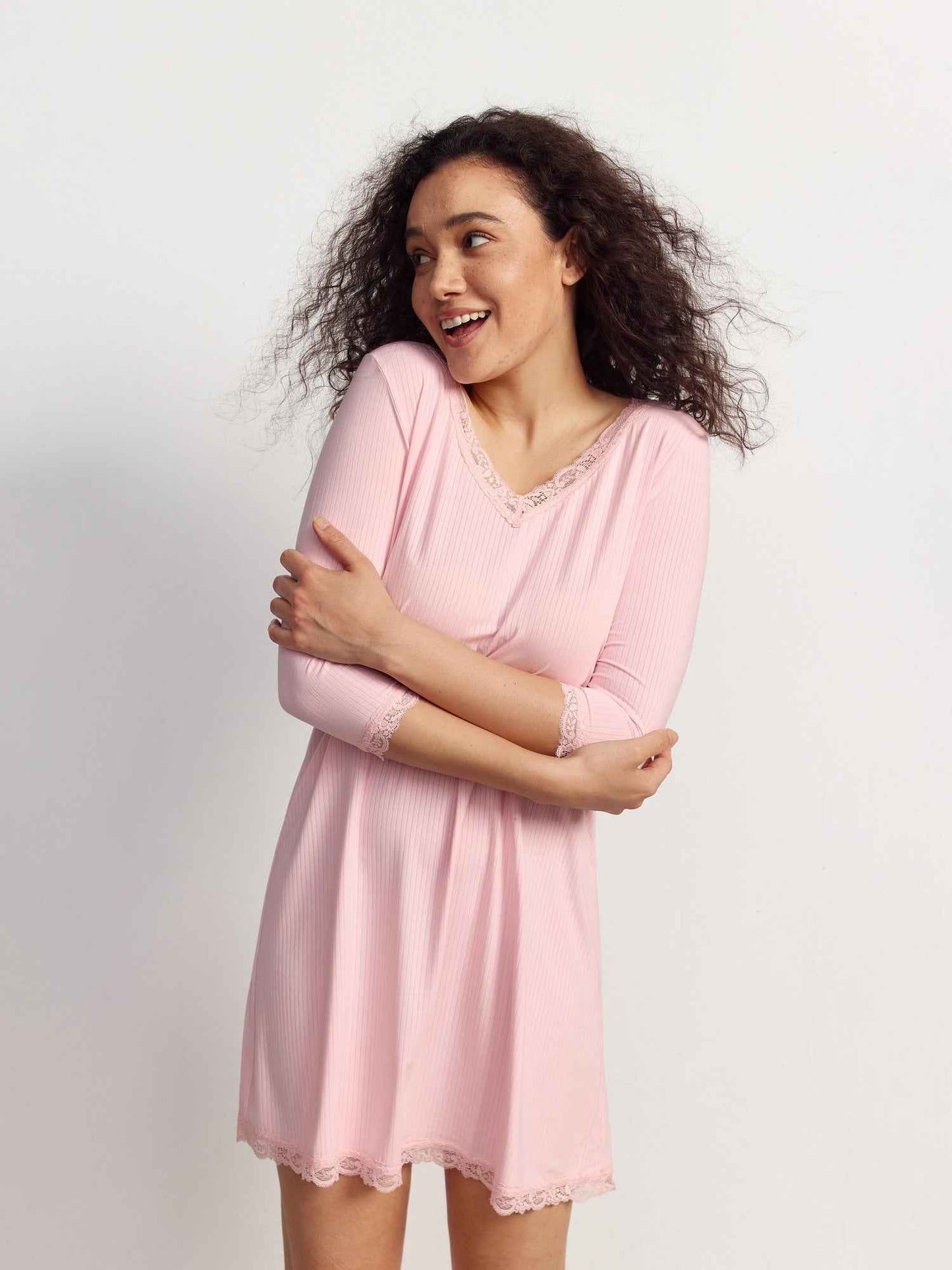 GYS Premium™ Bamboo Ribbed 3/4 Nightgown - GYS