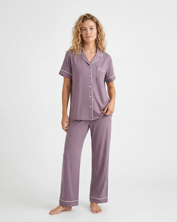 NakedSoft™ Bamboo Women's Striped Ribbons Pajama Set