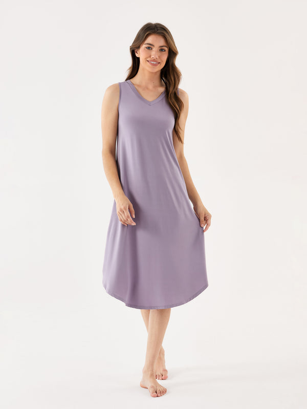 GYS Premium™ Filament-Bamboo V-Neck Tank Nightdress - GYS
