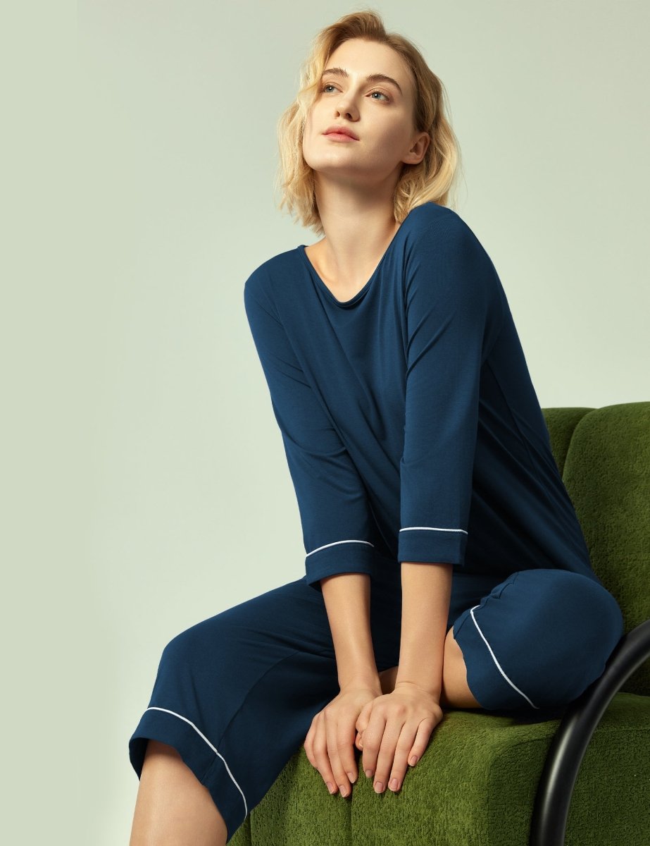 GYS Bamboo 3/4 Sleeve Top and Capri Pants Sets - GYS