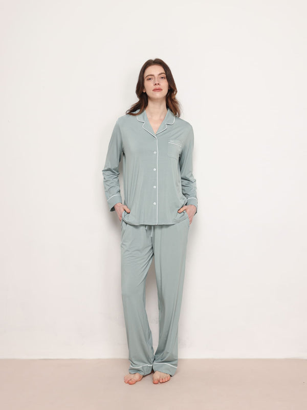 GYS Premium™ Bamboo Stretch-Knit Long Sleeve Pajama Set(Includes Free Gift) - GYS